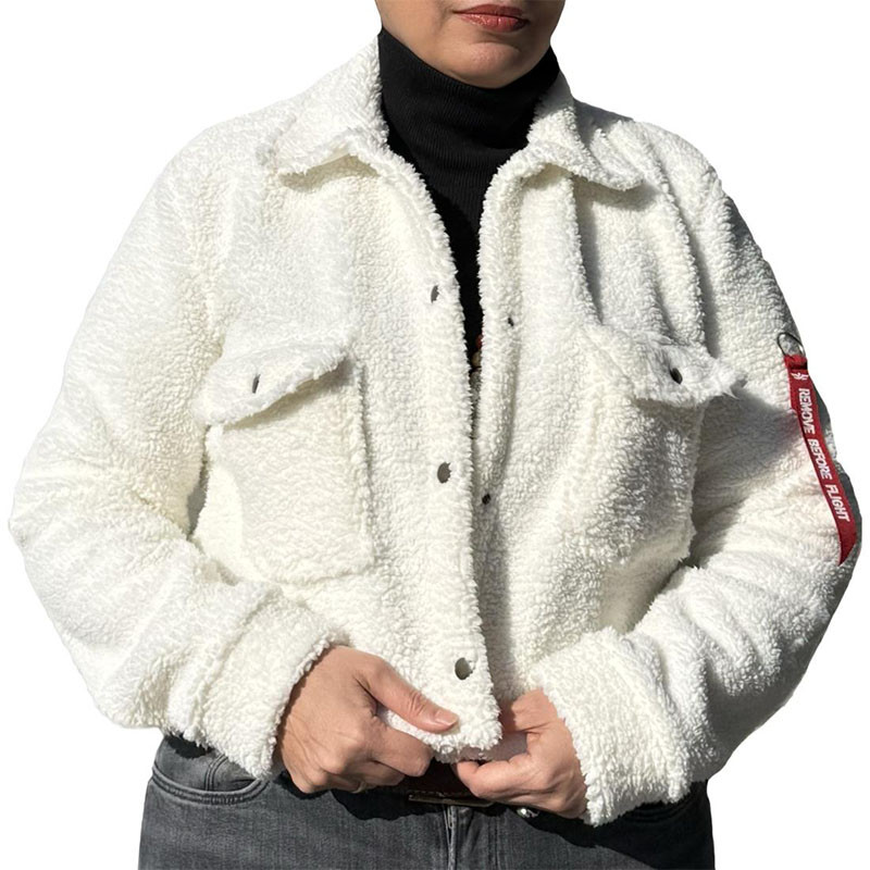 Peluş Pilot Montu Beyaz Mevsimlik