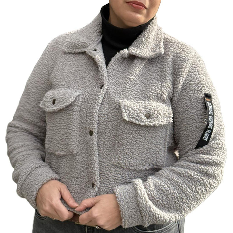 Peluş Pilot Montu Gri Mevsimlik