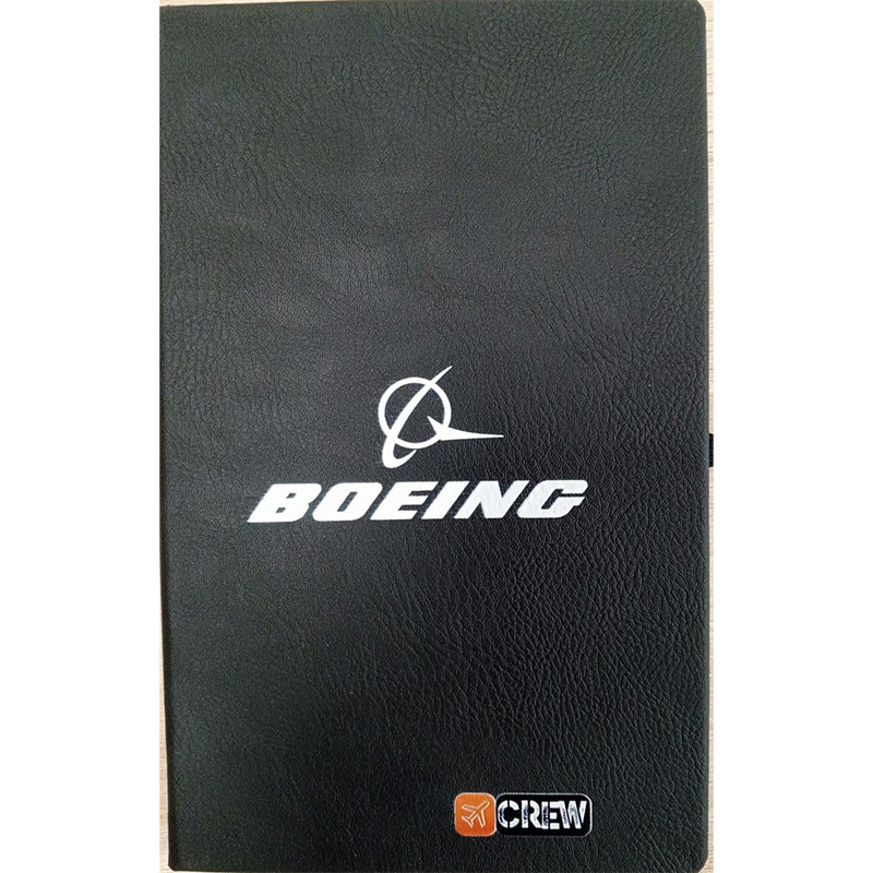 Not Defteri Boeing Crew Logolu Siyah Ciltli