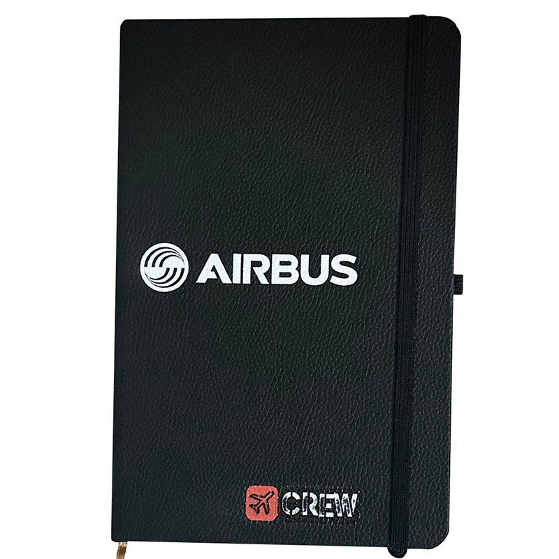 Not Defteri Airbus Crew Logolu Siyah Ciltli