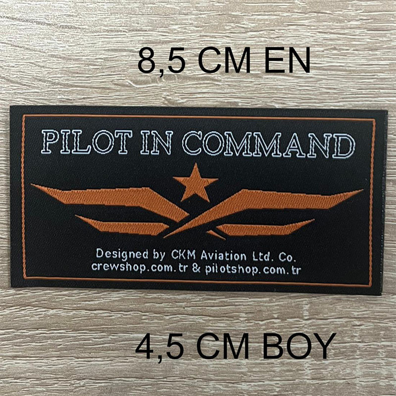 Pilot & Command Temalı Dokuma Etiket / Anahtarlık
